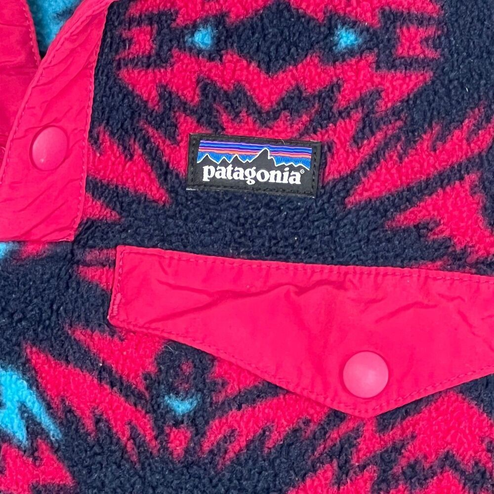 Patagonia Synchilla Snap-T Fleece Pullover Aztec Print Button Up Girls L (12) - Picture 10 of 10